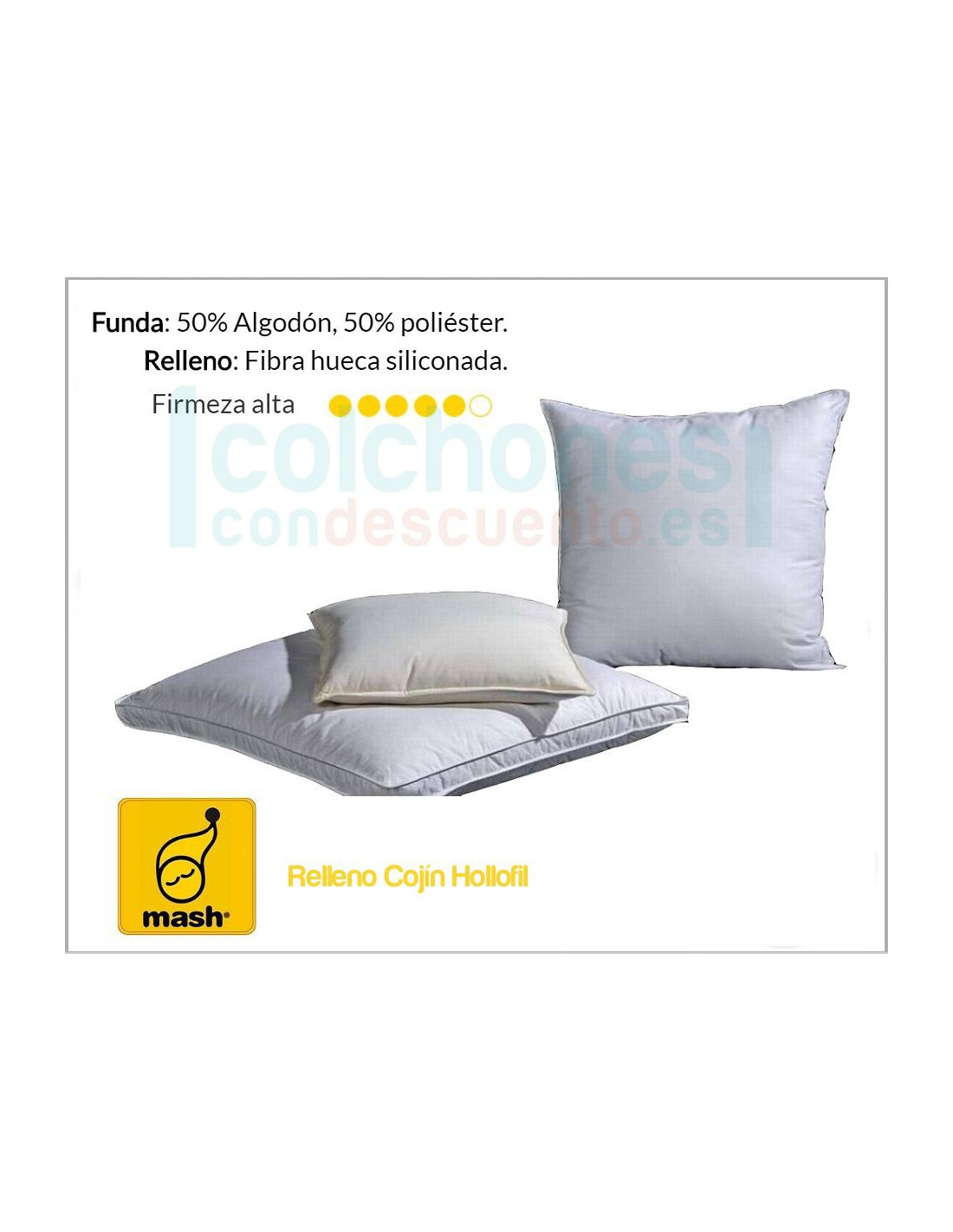 Relleno cuadrante fibra blanco 55x55