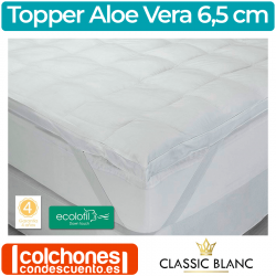 Sobrecolchón (Topper) Fibra Aloe Vera de Classic Blanc TC38