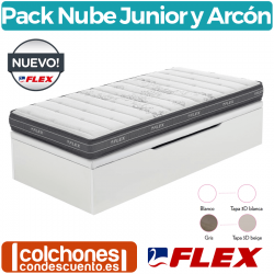 Pack Colchón Nube Junior Visco A + Canapé Apertura Lateral Madera 25 de Flex