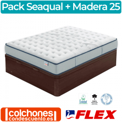 Pack Colchón Flex Seaqual Pocket + Canapé Madera 25