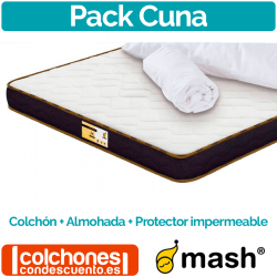 Pack de Colchón + Almohada + Protector de Cuna de Mash