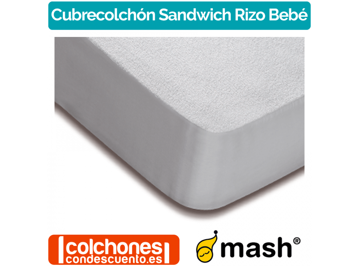 Cubrecolchón Sandwich Rizo Impermeable Bebé de Mash