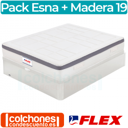 Pack Colchón Flex Esna Visco + Canapé Madera 19