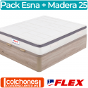 Pack Colchón Flex Esna Visco + Canapé Madera 25