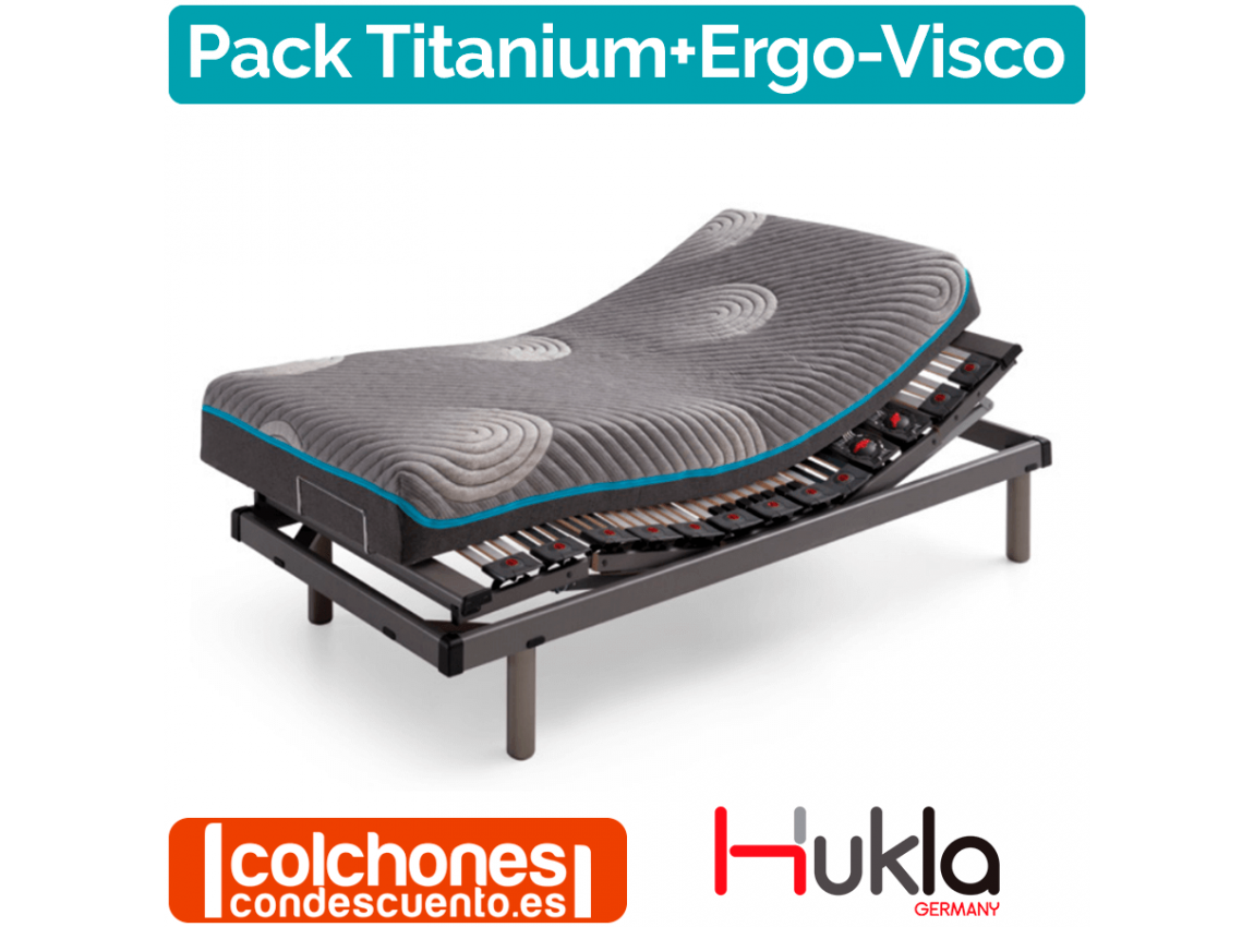 Pack Ahorro Colchón Ergo-Visco + Cama Articulada Titanium-M de Hukla