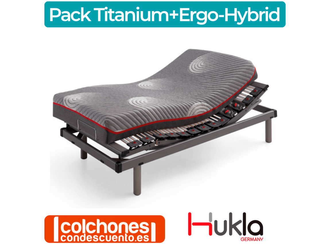 Pack Ahorro Colchón Ergo-Hybrid + Cama Articulada Titanium-M de Hukla