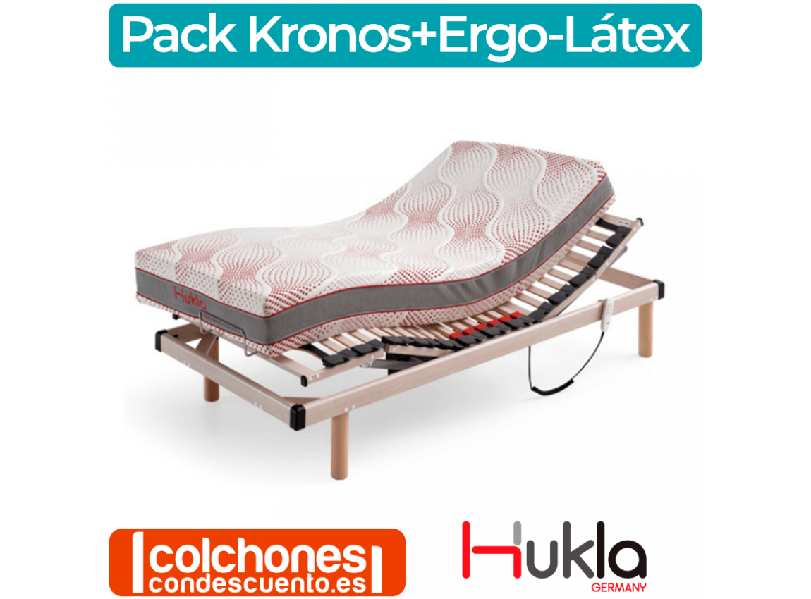 Pack Ahorro Colchón Ergo-Látex + Cama Articulada Kronos-M de Hukla