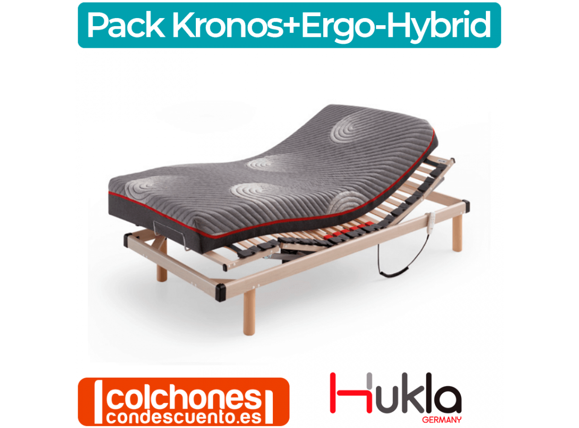 Pack Ahorro Colchón Ergo-Hybrid + Cama Articulada Kronos-M de Hukla