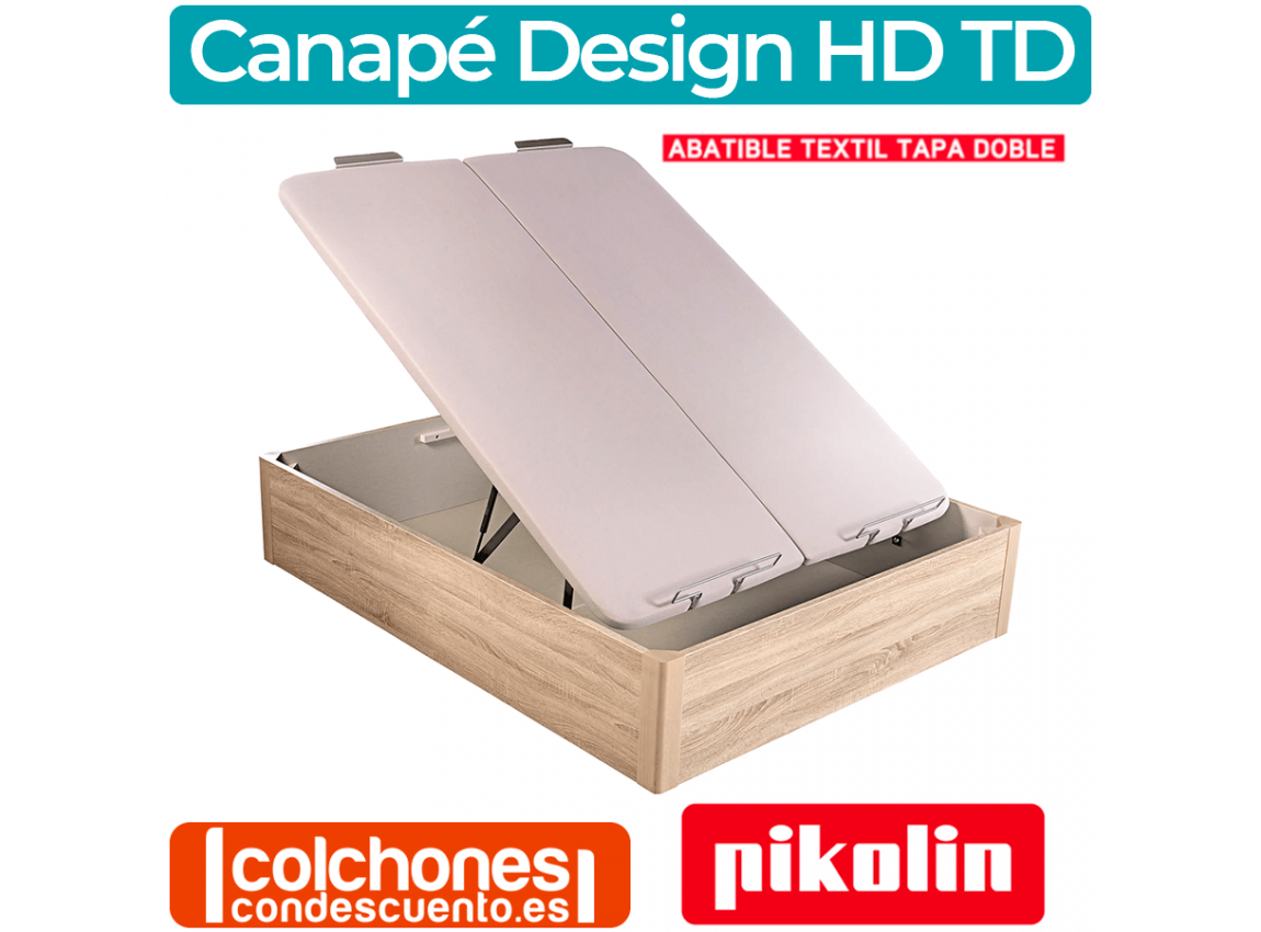 Canapé Abatible Madera Design HD Doble Tapa de Pikolin