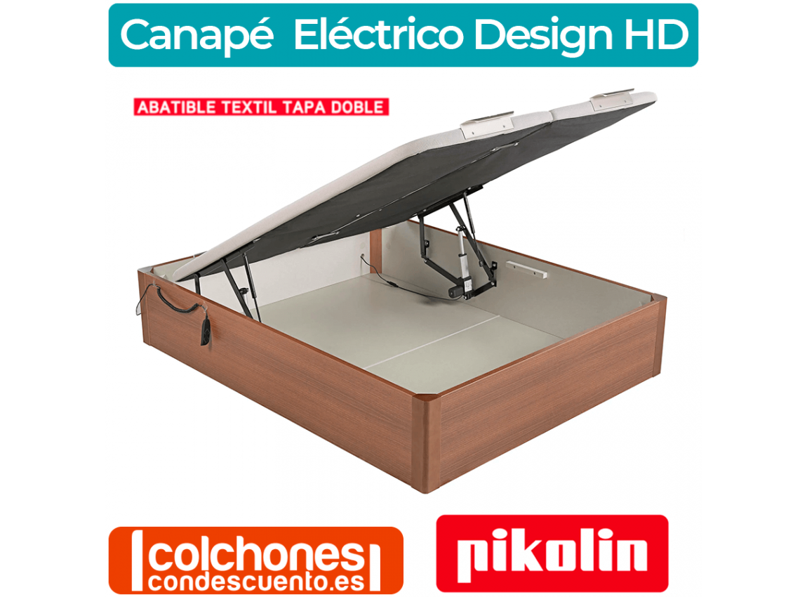Canapé Abatible Eléctrico Madera Design HD Doble Tapa de Pikolin