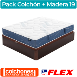 Pack Colchón Flex + Canapé Madera 19