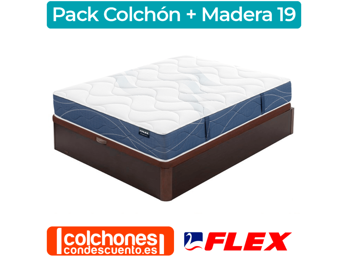 Pack Flex Colchón Habana + Canapé Madera 19