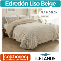Colcha-Edredón Conforter de Sedalina y Sherpa Alain Delon Liso Beige de Icelands