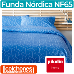Juego Funda Nórdica Algodón Estampada NF65 Azul de Pikolin Home