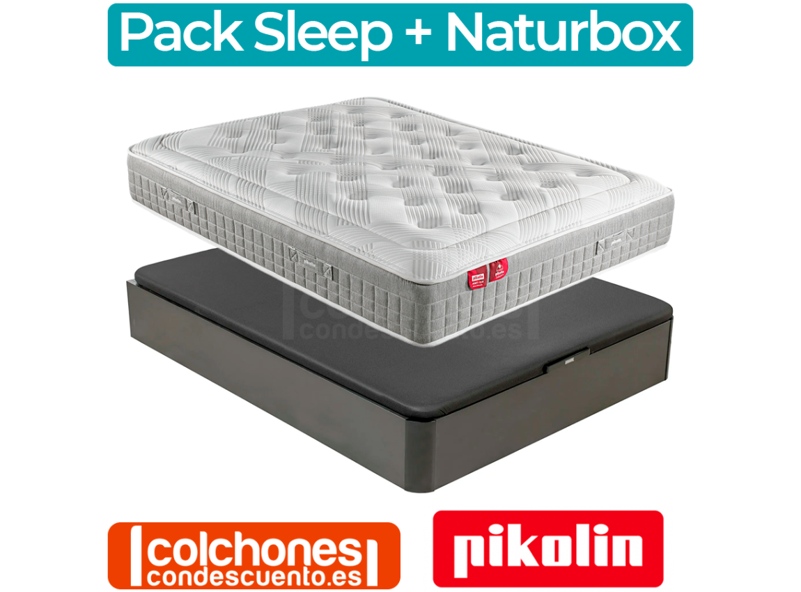 Pack Ahorro Colchón Sleep y Canapé Naturbox Tapa 3D Pikolin