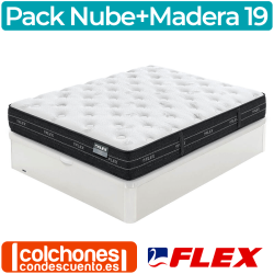 Pack Colchón Flex Nube Visco 19 + Canapé Madera 19