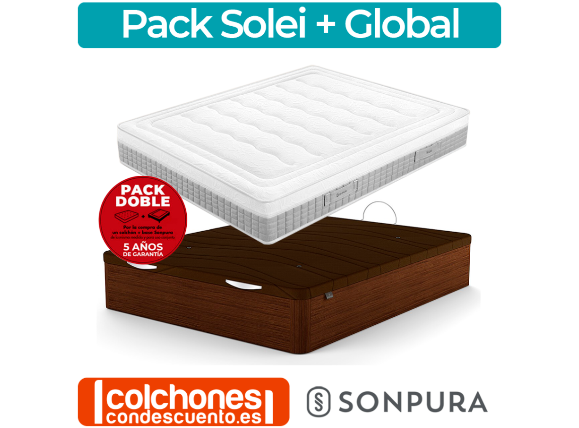 Pack Sonpura Colchón Solei + Canapé Abatible Global