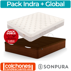 Pack Sonpura Colchón Indra + Canapé Abatible Global