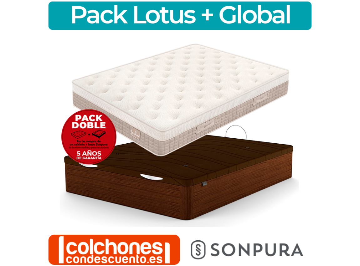 Pack Sonpura Colchón Lotus + Canapé Abatible Global