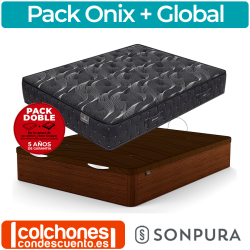 Pack Sonpura Colchón Onix + Canapé Abatible Global