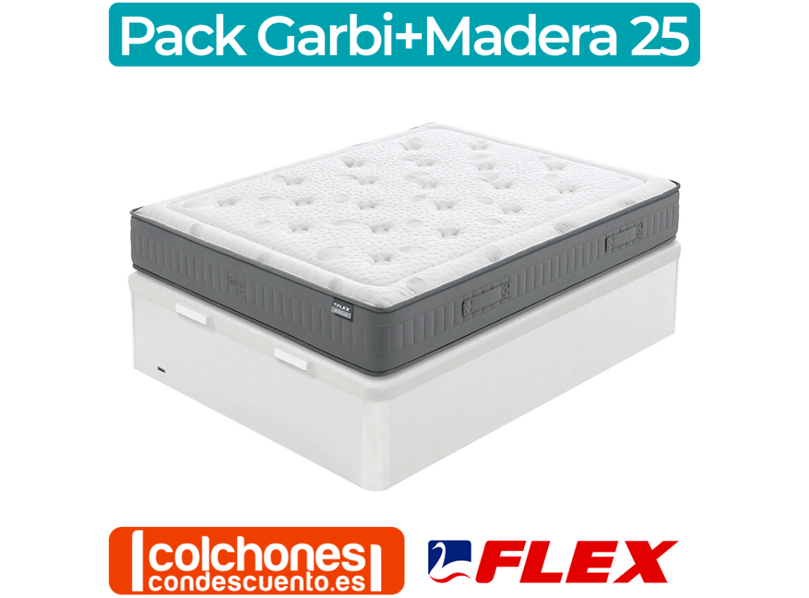 Pack Colchón Flex Garbi Visco + Canapé Madera 25