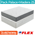 Pack Colchón Flex Palace Visco + Canapé Madera 25
