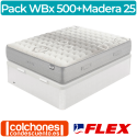 Pack Colchón Flex WBx 500 Visco + Canapé Madera 25