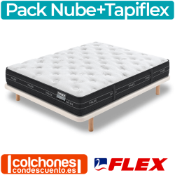 Pack Colchón Flex Nube Visco + Base Tapiflex