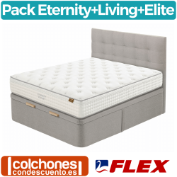Pack Colchón Flex Eternity Multi + Canape Living + Cabecero Elite